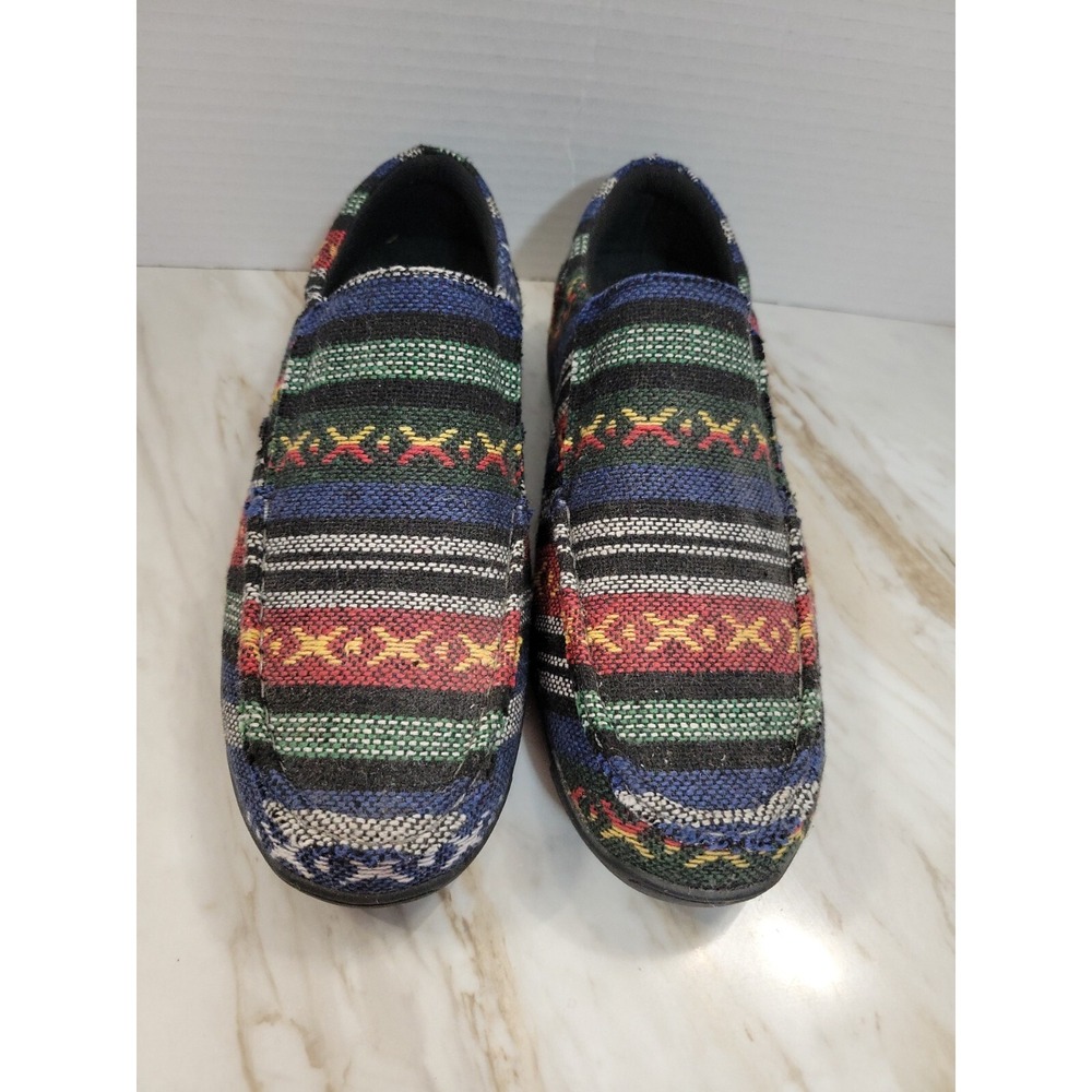Roper Shoes Women's Size 8.0 Loafers Blue Driving Moc Slip On Southwestern